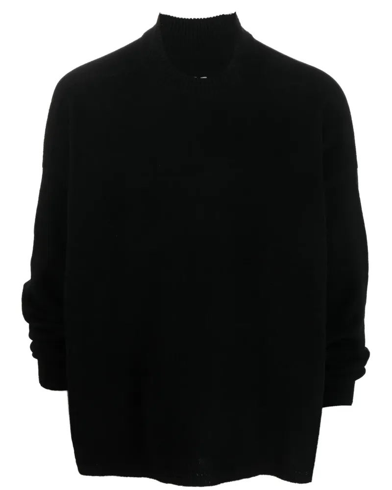 Rick Owens Fein gestrickter Pullover - Schwarz Schwarz