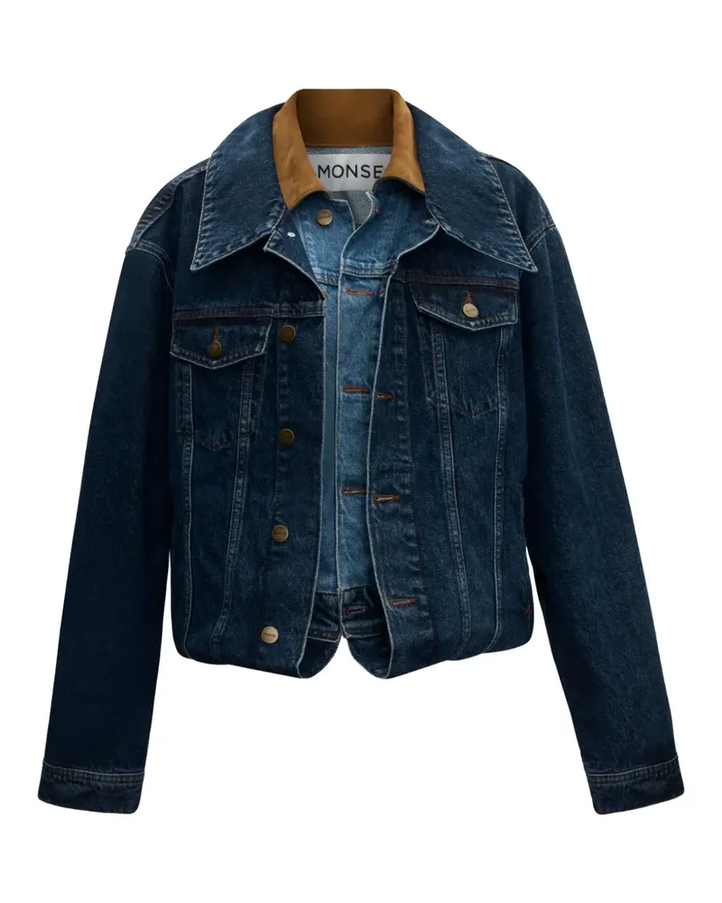 Monse Jeansjacke im Layering-Look - Blau Blau