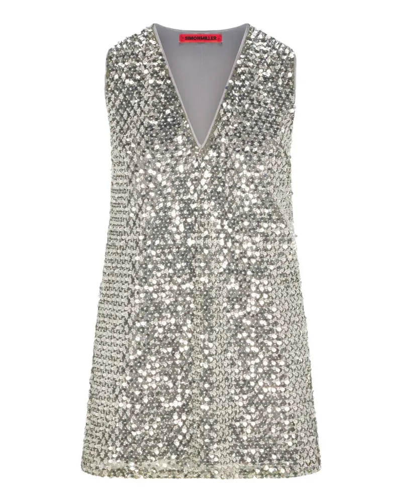 Simon Miller Fountain Minikleid mit Pailletten - Silber Silber