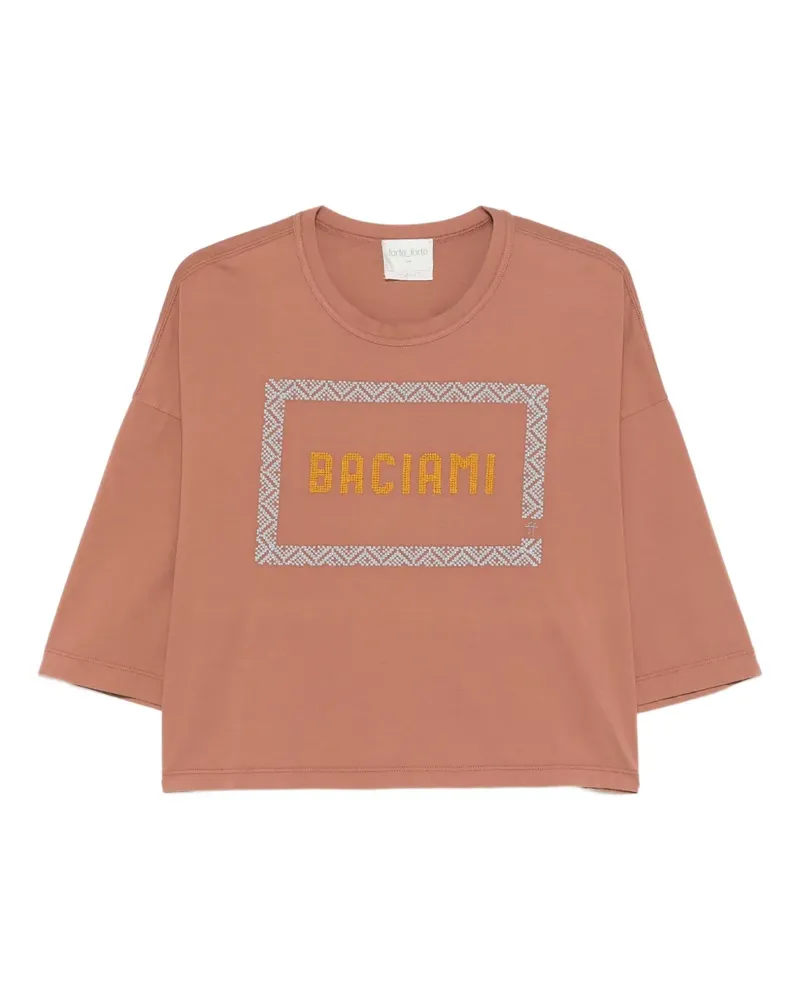 forte_forte T-Shirt mit grafischem Print - Rosa Rosa