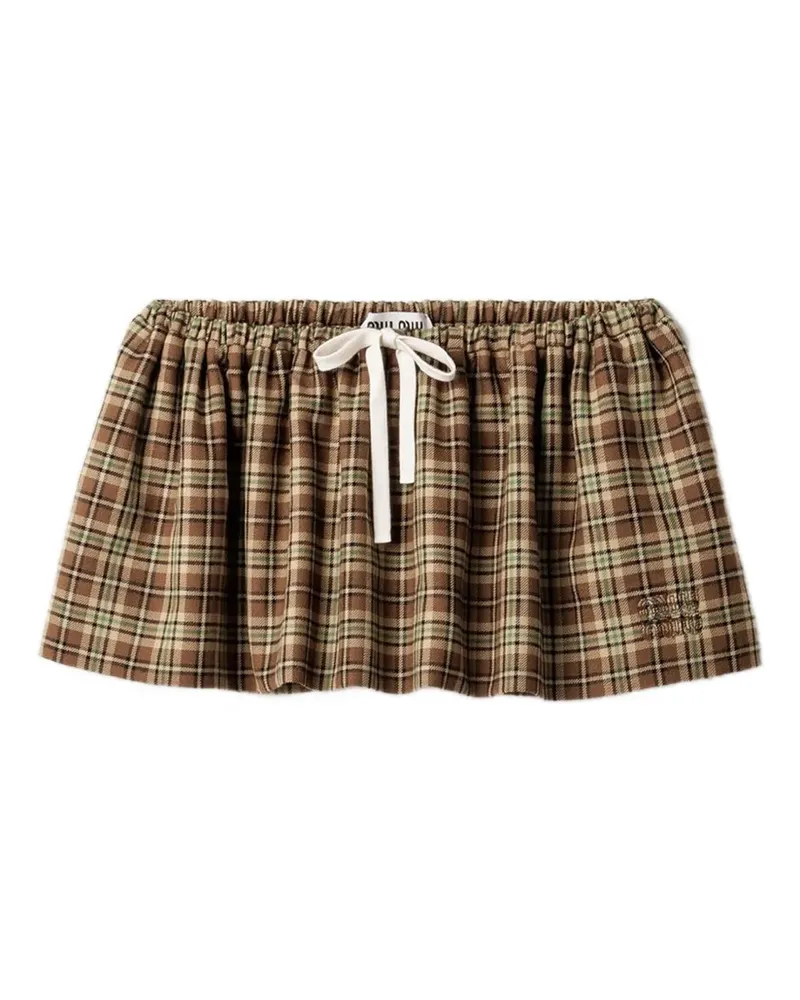 Miu Miu Plaid miniskirt - Braun Braun