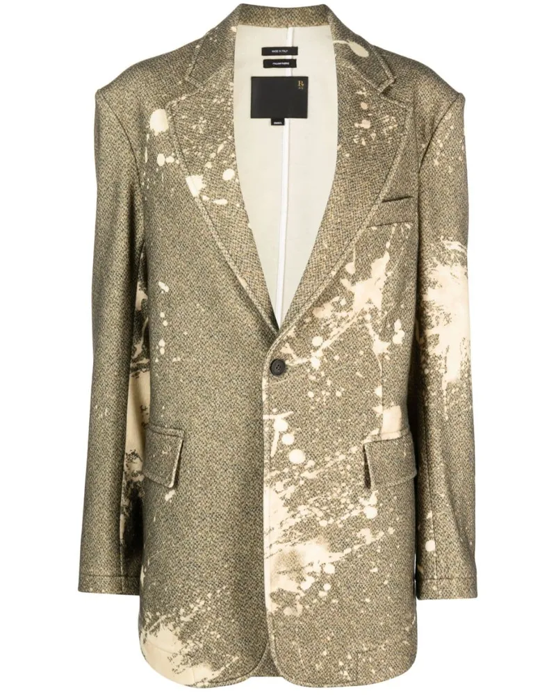 R13 Blazer mit Farbklecks-Print - Grün Grün