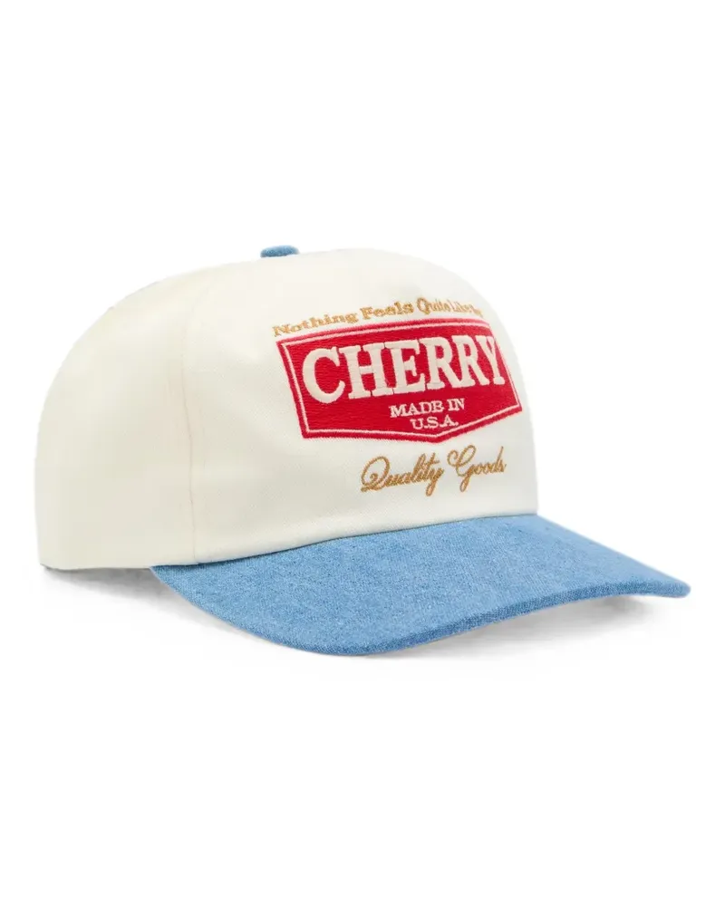 CHERRY LA logo-embroidered denim-brim cap - Nude Nude