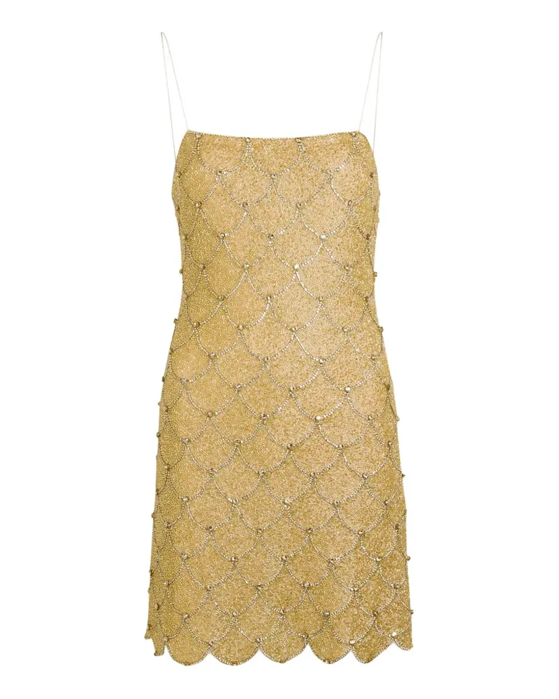 Alice + Olivia Nina Minikleid mit Perlen - Gold Gold