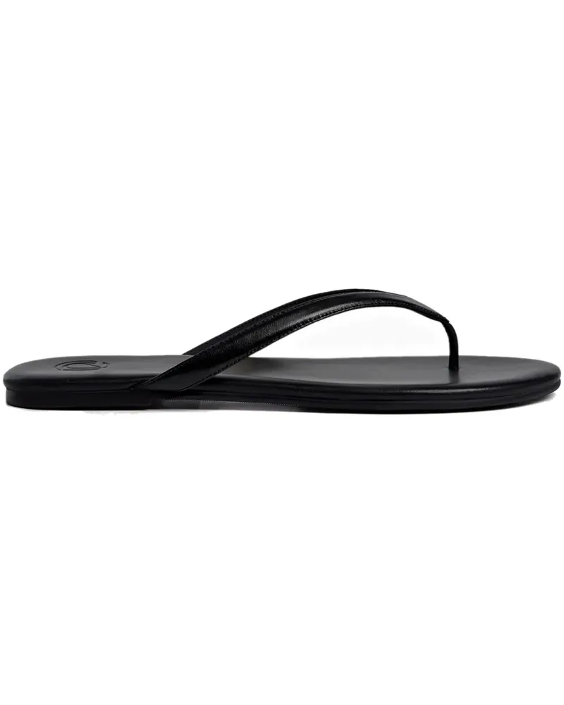 12 STOREEZ Flip-Flops aus Leder - Schwarz Schwarz