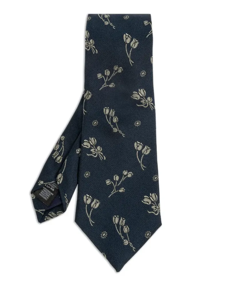 Paul Smith Krawatte aus Seide mit Blumenprint - Grün Grün