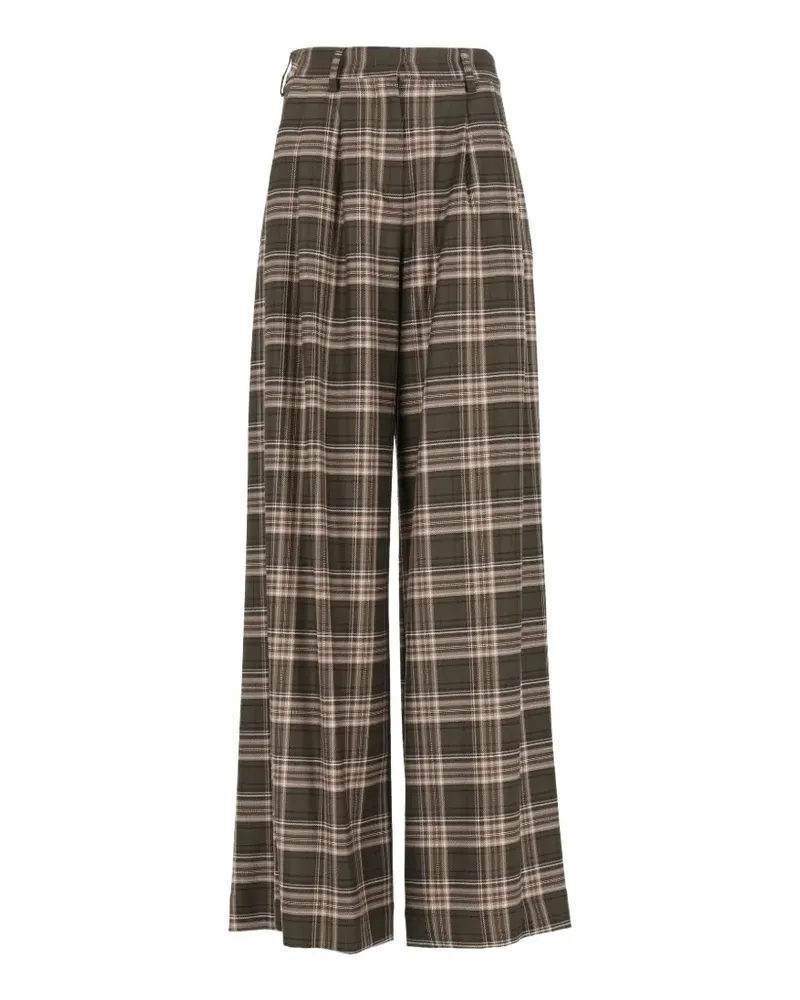 Al Duca D’Aosta 1902 check-pattern wide-leg trousers - Grün Grün