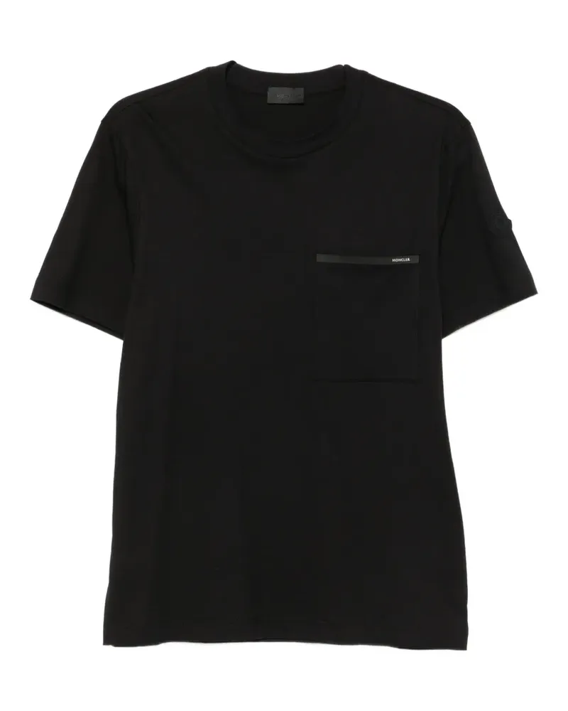 Moncler T-Shirt mit Brusttasche - Schwarz Schwarz