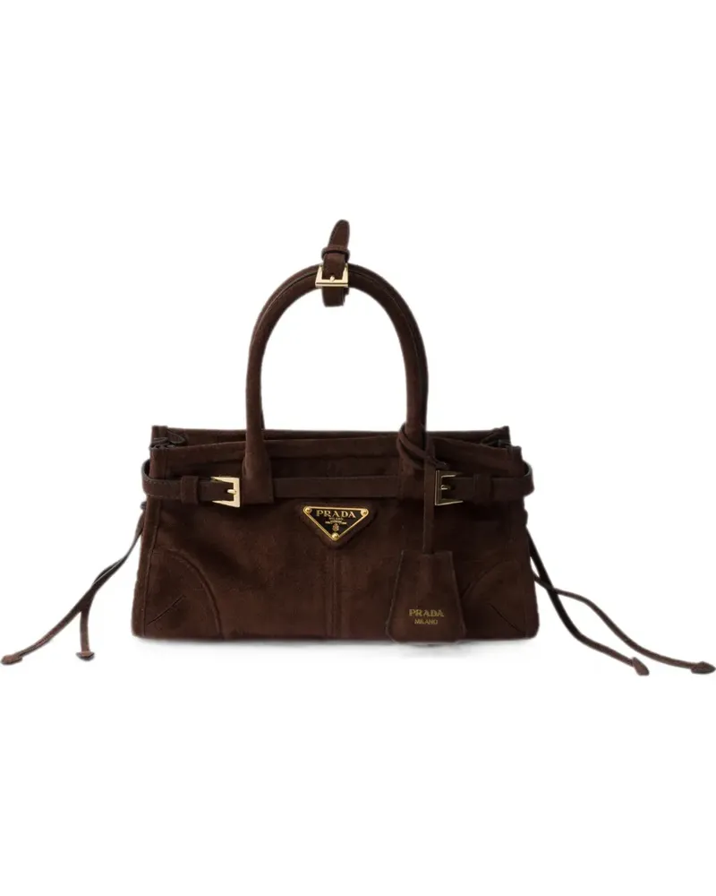 Prada Mini Bonnie Handtasche aus Wildleder - Braun Braun
