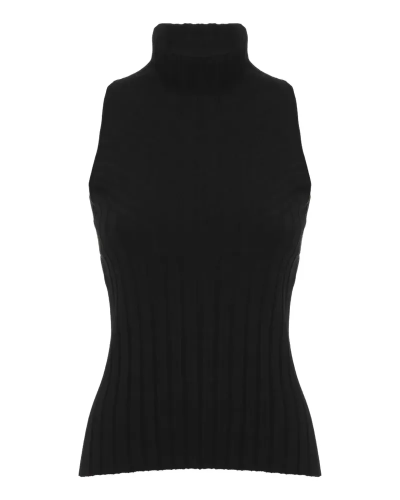 D.EXTERIOR ribbed-knit sleeveless top - Schwarz Schwarz