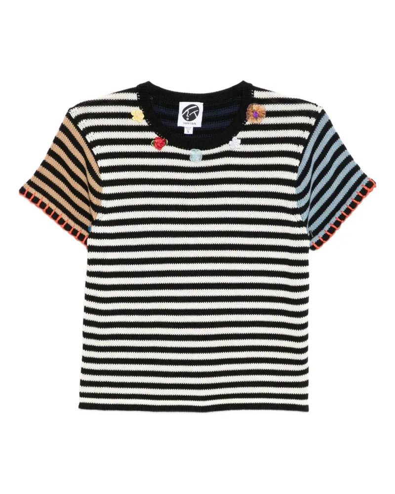 YANYAN KNITS Gestreiftes Oberteil - Weiß Weiß