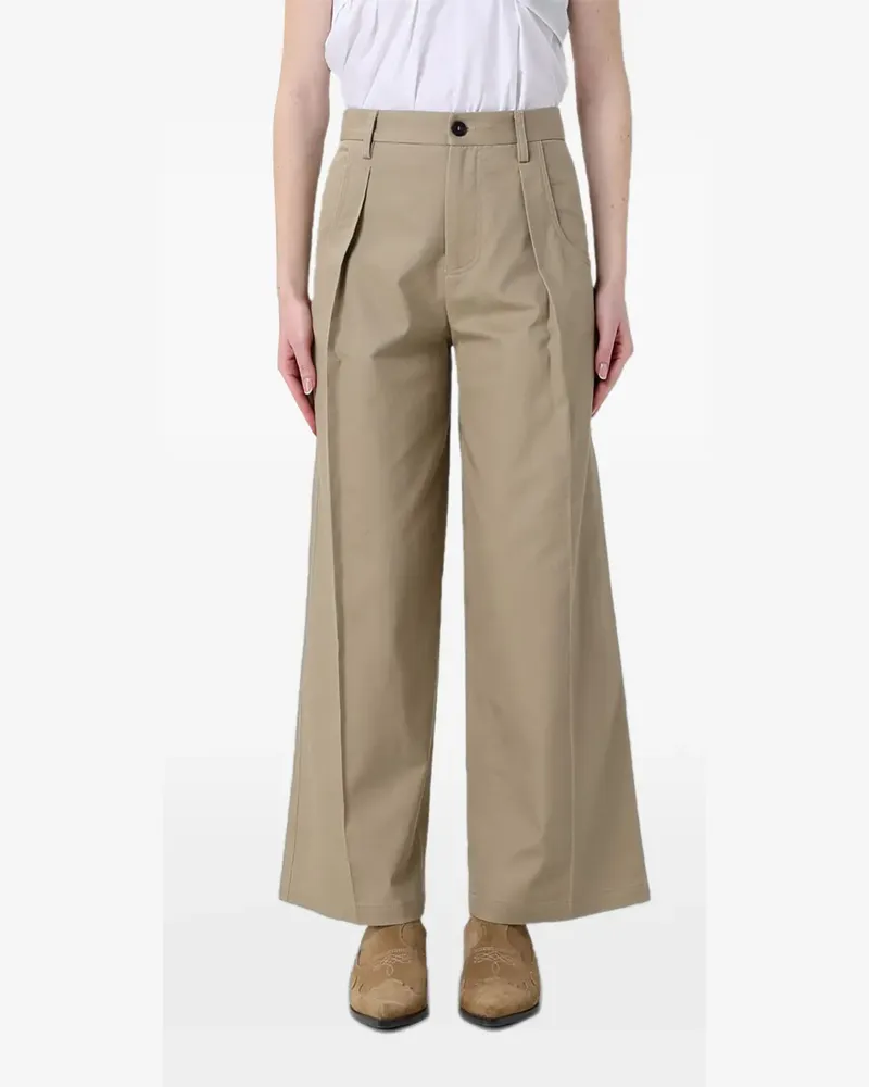 TELA pleated wide-leg trousers - Nude Nude