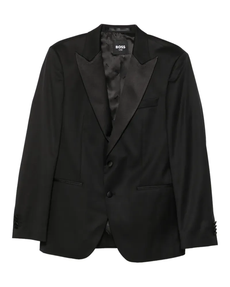 HUGO BOSS Jacke mit Satinrevers - Schwarz Schwarz