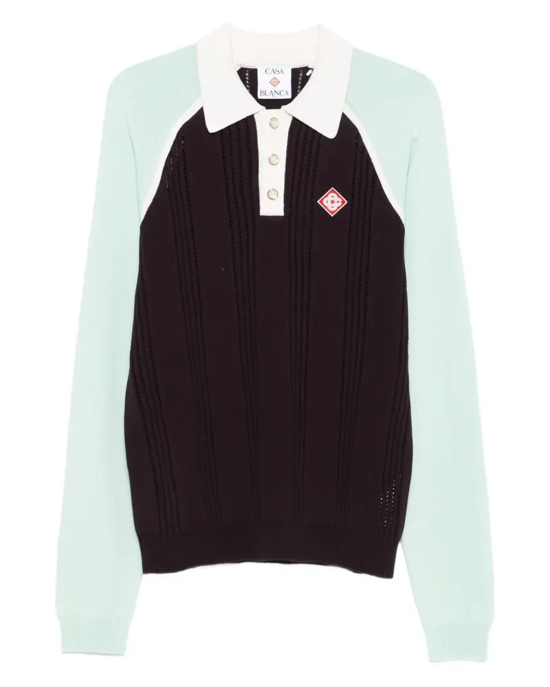 Casablanca Paris Poloshirt in Colour-Block-Optik - Violett Violett
