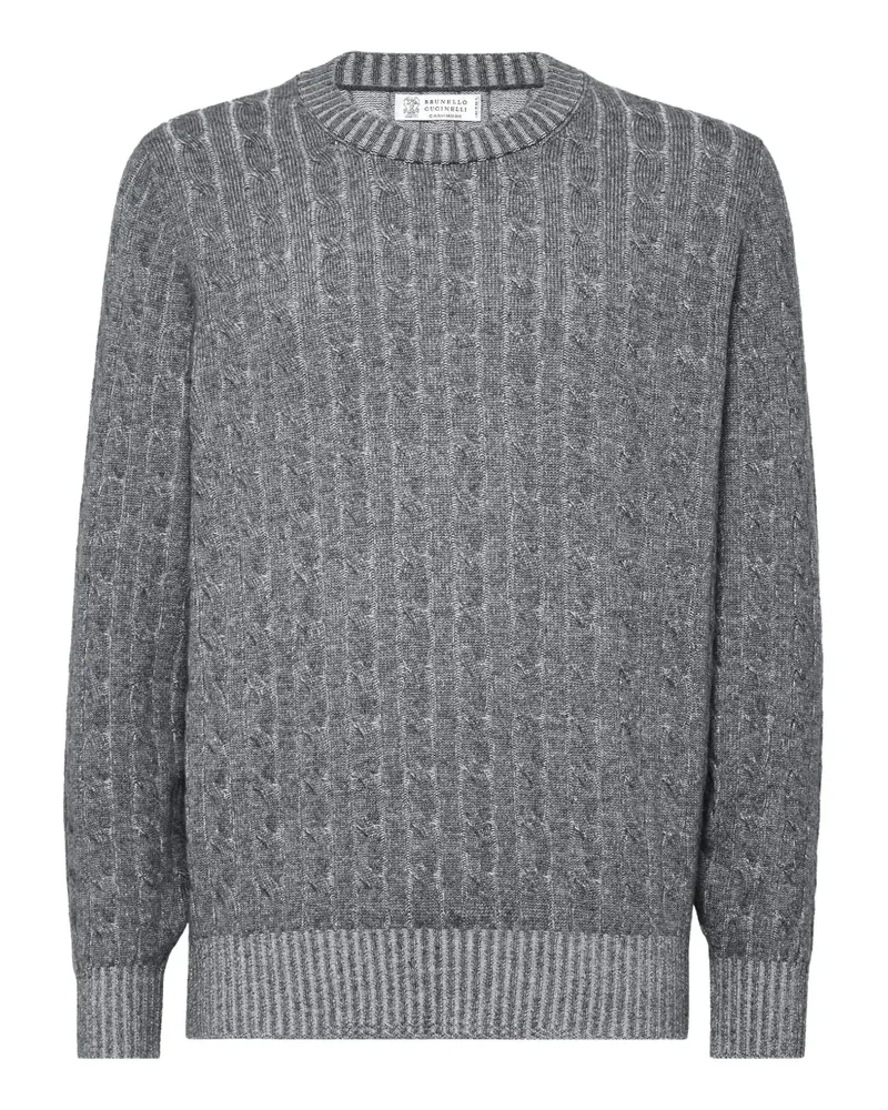 Brunello Cucinelli Pullover mit Zopfmuster - Grau Grau