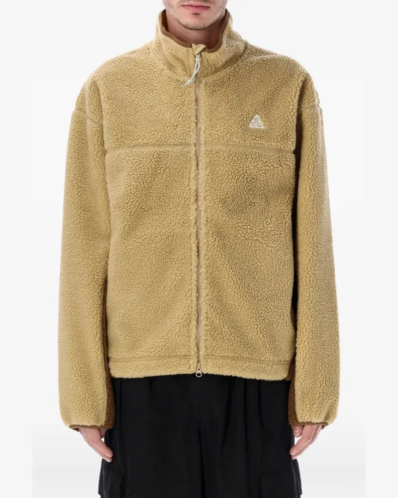 Nike embroidered ACG-logo zip-up jacket - Nude Nude