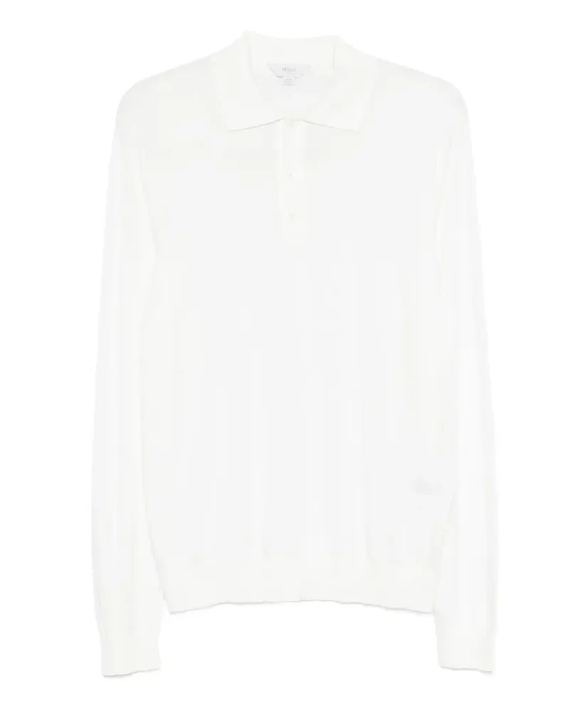 Malo Langärmeliges Poloshirt - Weiß Weiß