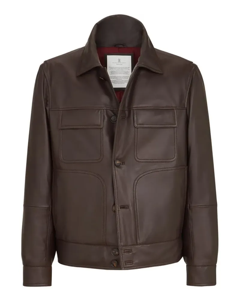 Brunello Cucinelli Jacke aus Nappaleder mit Thermore®-Polsterung - Braun Braun