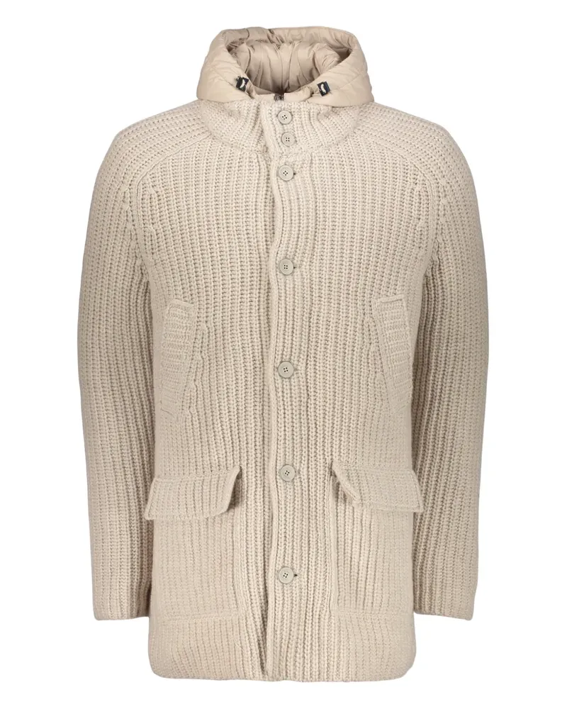 Herno button hooded jacket - Nude Nude