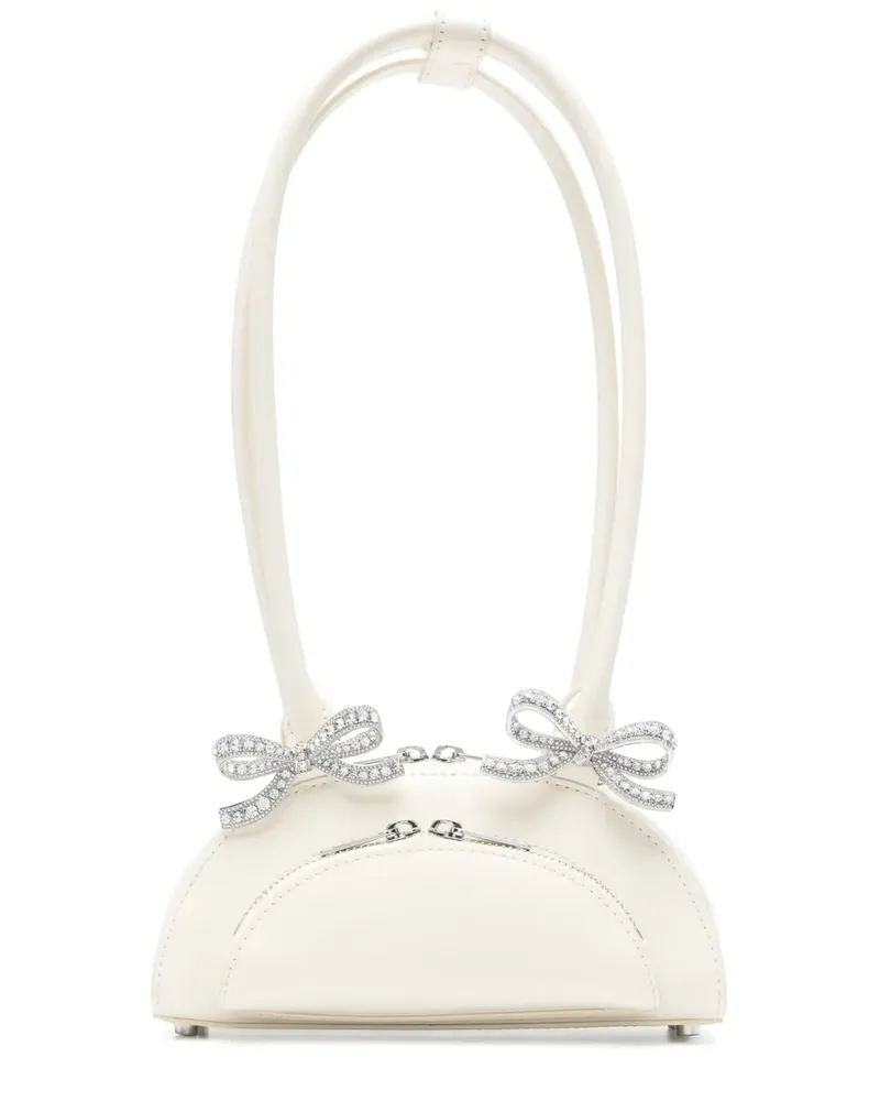 Self-Portrait Mini Curved Schultertasche - Nude Nude