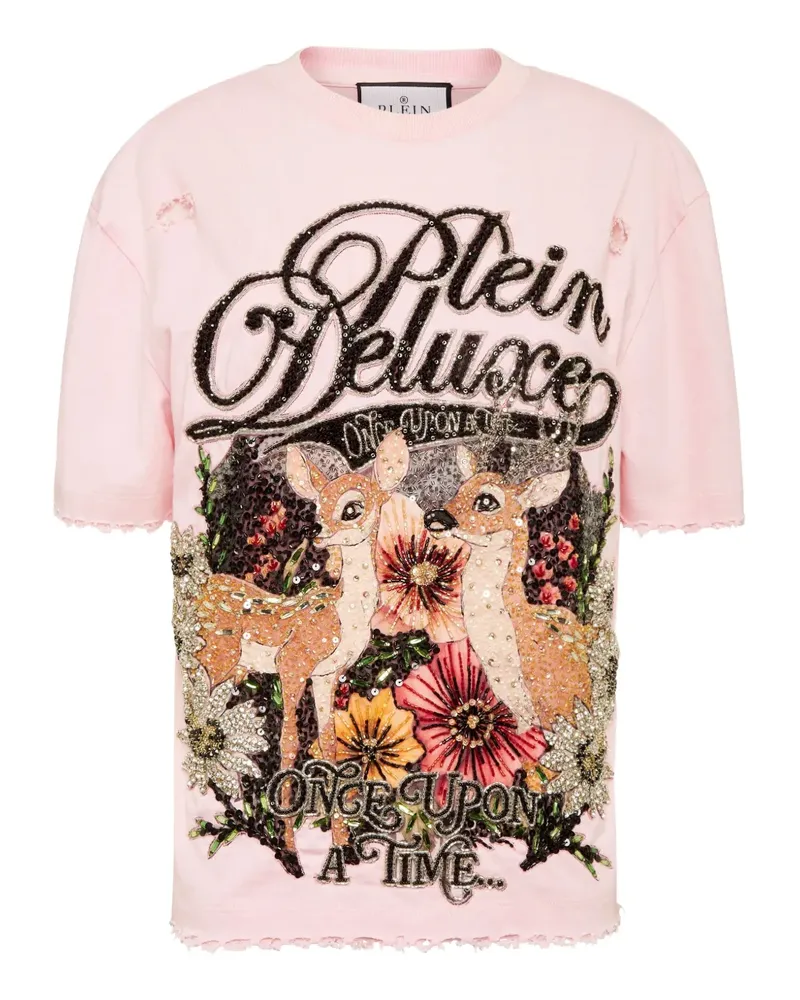 Philipp Plein T-Shirt mit Pailletten - Rosa Rosa