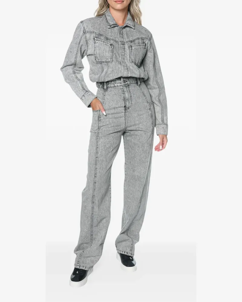 One Teaspoon Icon long-sleeve jumpsuit - Grau Grau