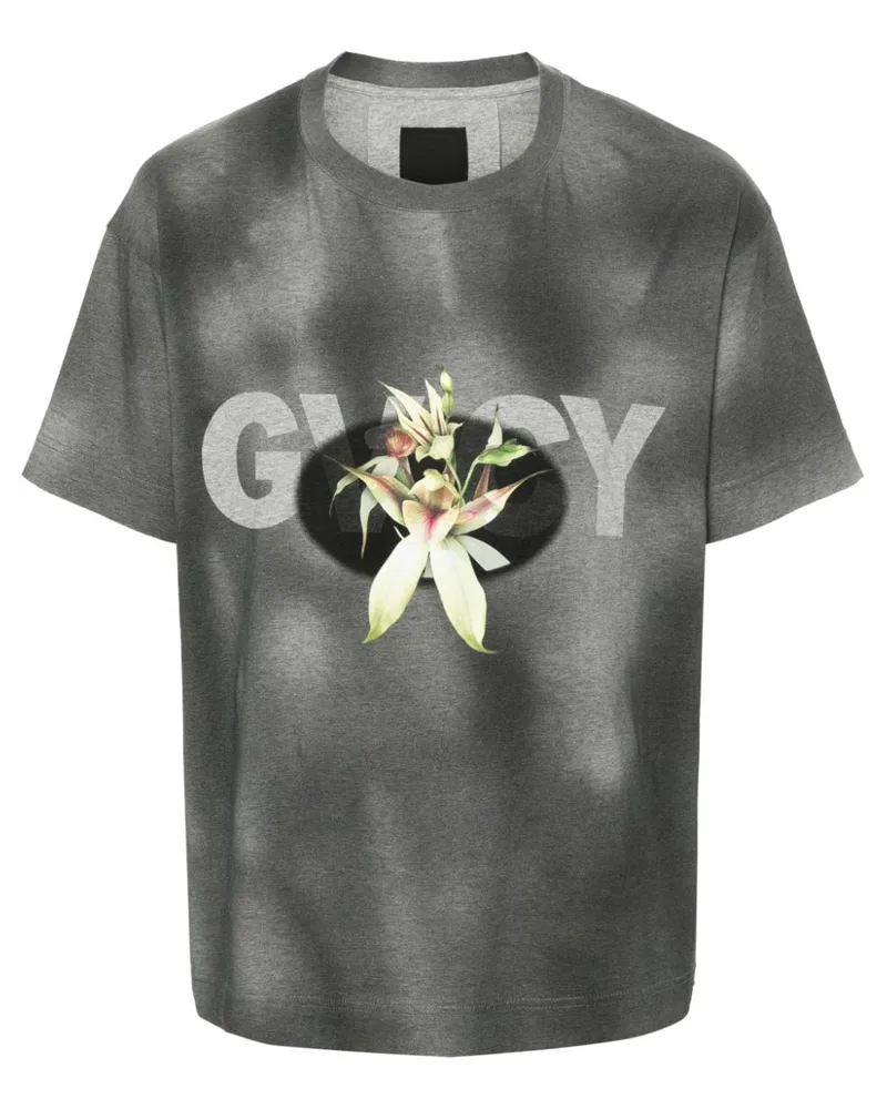 Givenchy Ausgeblichenes T-Shirt mit Logo-Print - Schwarz Schwarz