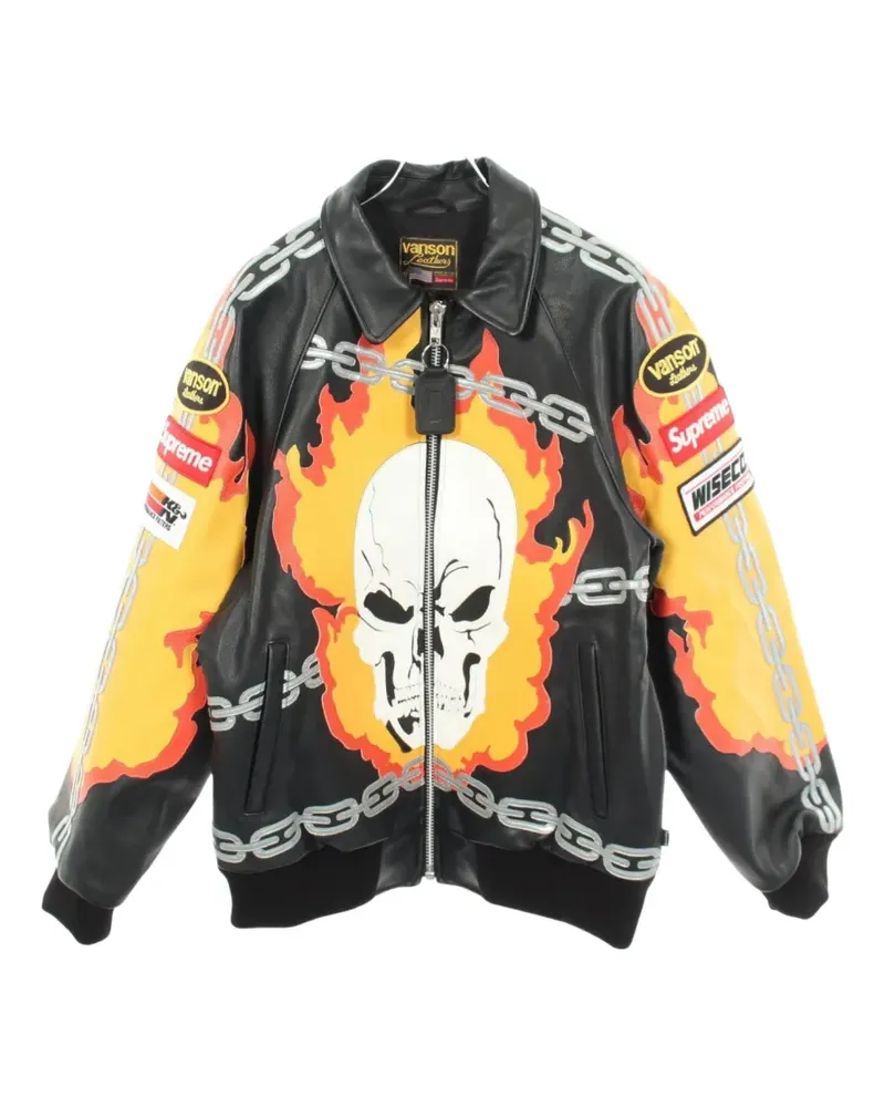 Supreme Being 2020s x Vanson Ghost Rider leather jacket - Schwarz Schwarz
