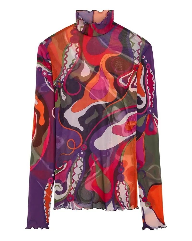 Emilio Pucci Gerüschtes Oberteil mit Print - Violett Violett