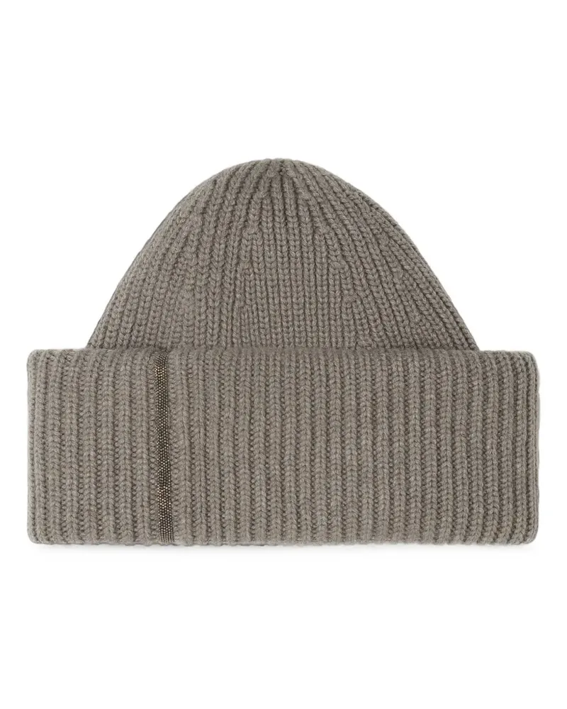 Fabiana Filippi ribbed-knit beanie hat - Grau Grau