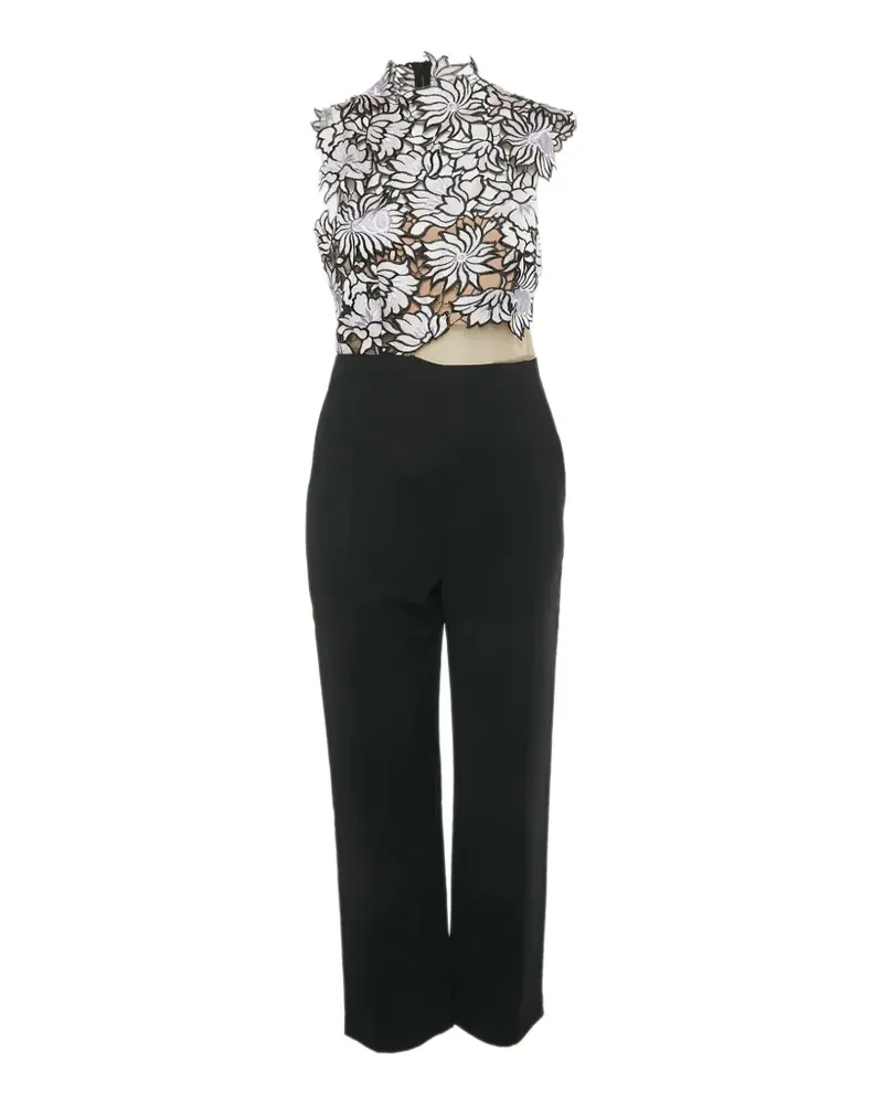 Self-Portrait floral-lace jumpsuit - Schwarz Schwarz