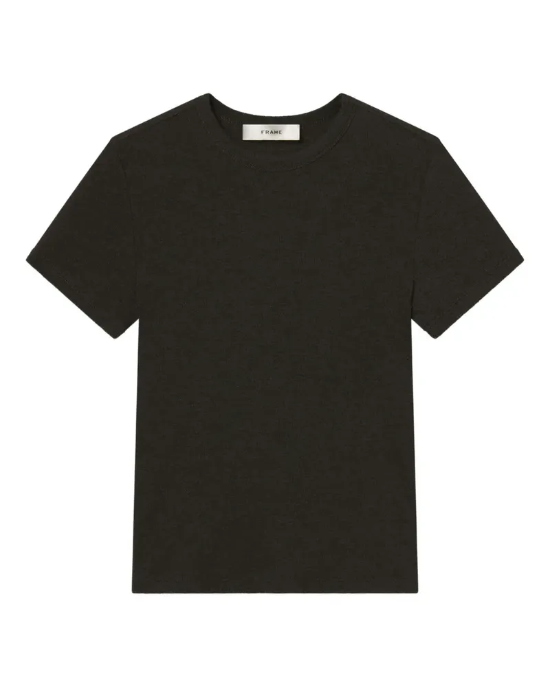 Frame Denim Geripptes T-Shirt - Schwarz Schwarz
