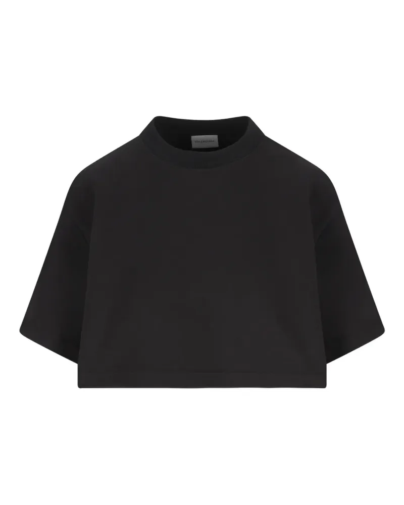 Balenciaga Besticktes Cropped-T-Shirt - Schwarz Schwarz