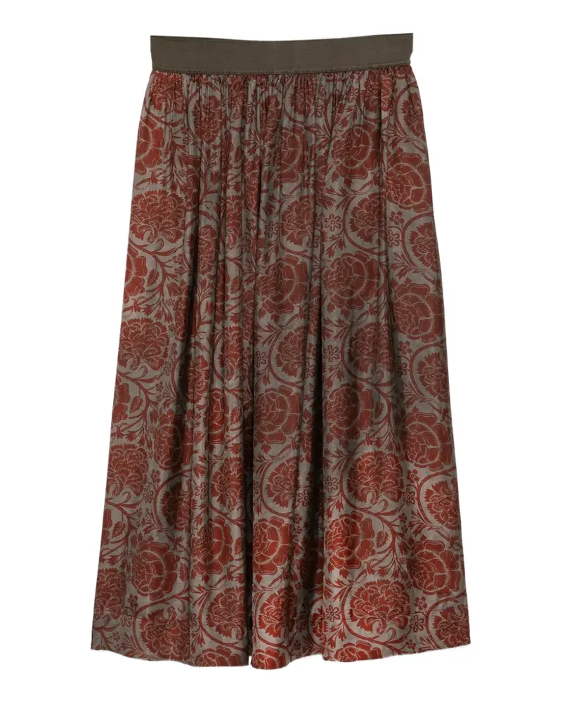 Uma Wang floral-print flared skirt - Rot Rot
