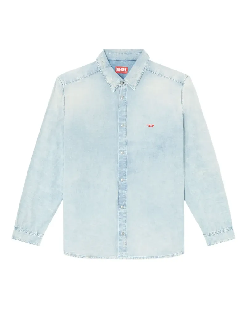 Diesel D-Simply Jeanshemd mit Bleach-Effekt - Blau Blau