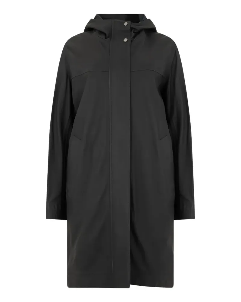 MOORER Josie-P hooded concealed-fastening raincoat - Schwarz Schwarz