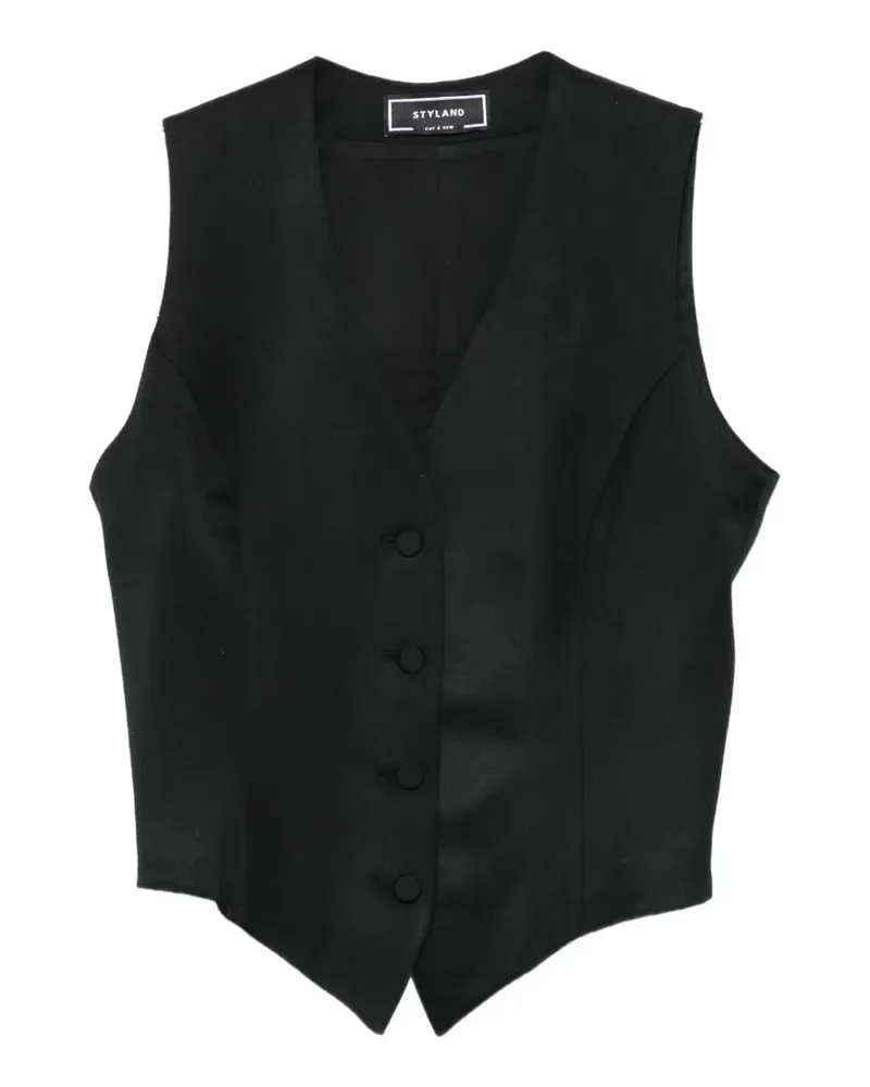 STYLAND tailored V-neck waistcoat - Grau Grau