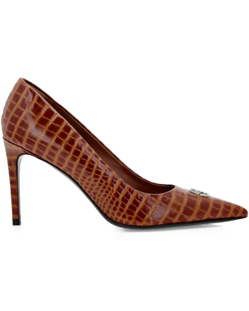 Philipp Plein 90mm crocodile-embossed pumps - Braun Braun