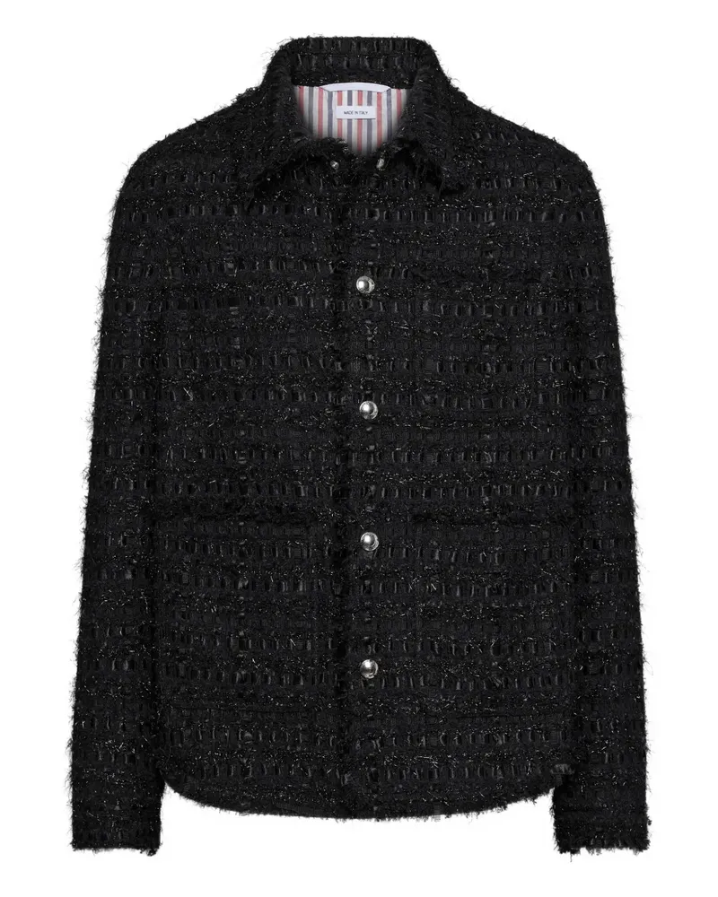 Thom Browne Jacke mit Tweed-Struktur - Schwarz Schwarz