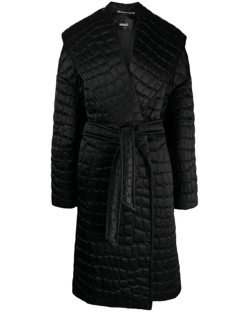 Versace Gesteppter Mantel - Schwarz Schwarz