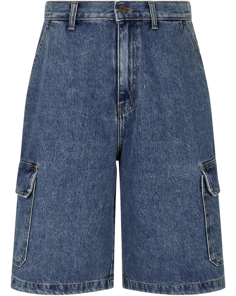 STUDIO TOMBOY Jeans-Shorts mit aufgesetzten Taschen - Blau Blau