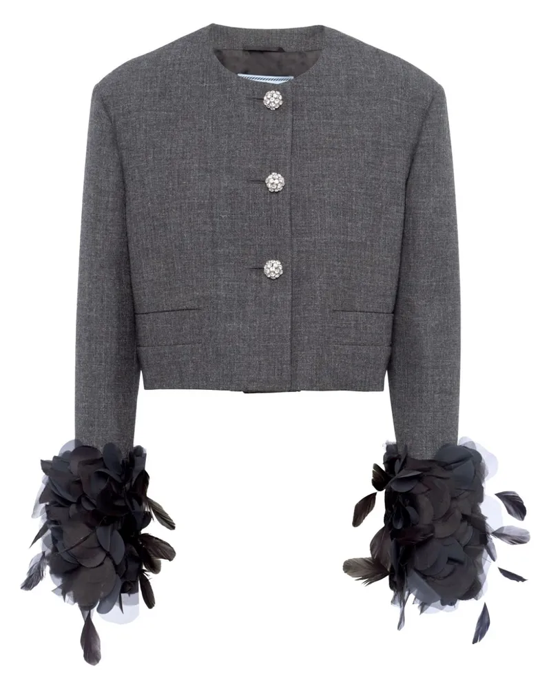 Prada Einreihige Jacke - Grau Grau
