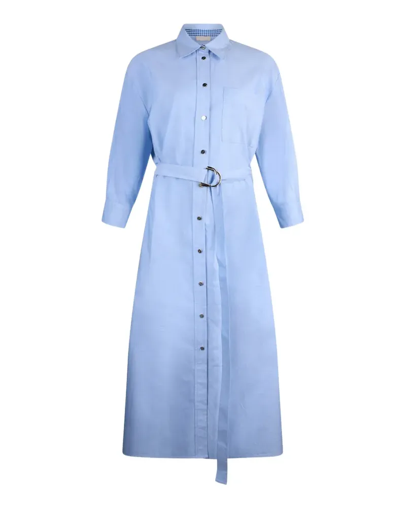 Liu Jo patch-pocket belted midi shirt dress - Blau Blau