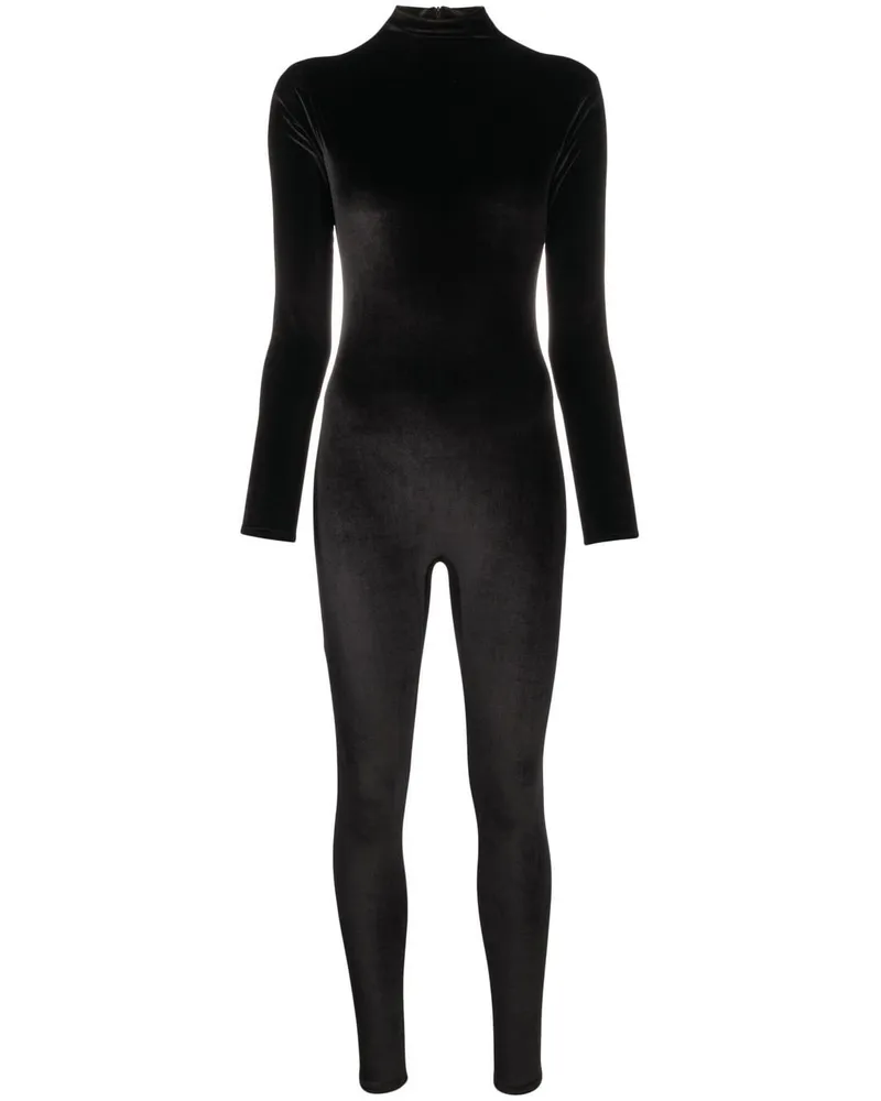 ATU Body Couture Jumpsuit mit Samteffekt Schwarz