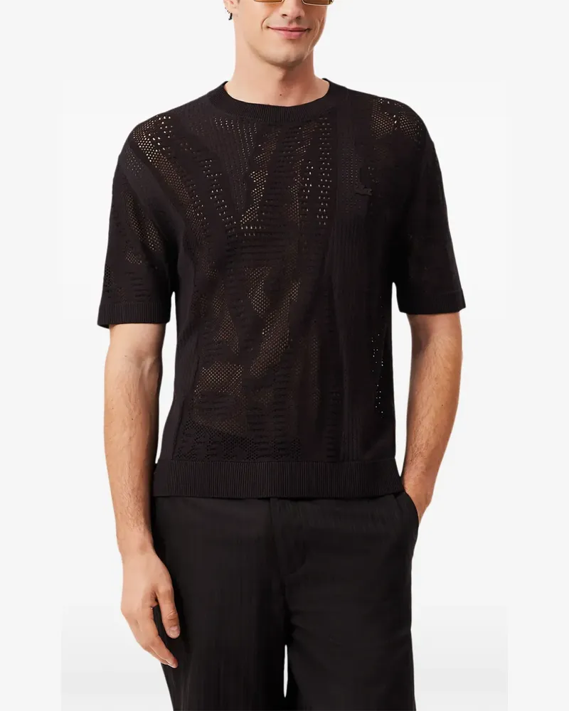 Lacoste open-knit short-sleeve sweater - Braun Braun