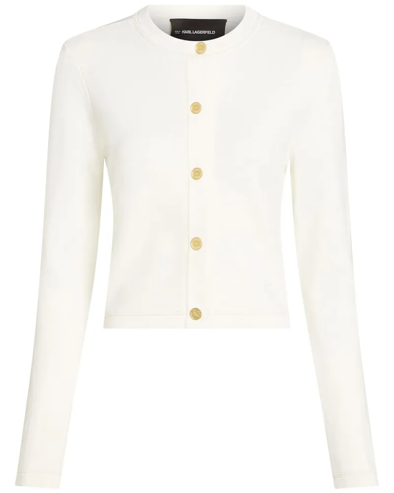 Karl Lagerfeld Geknöpfter Cardigan - Weiß Weiß