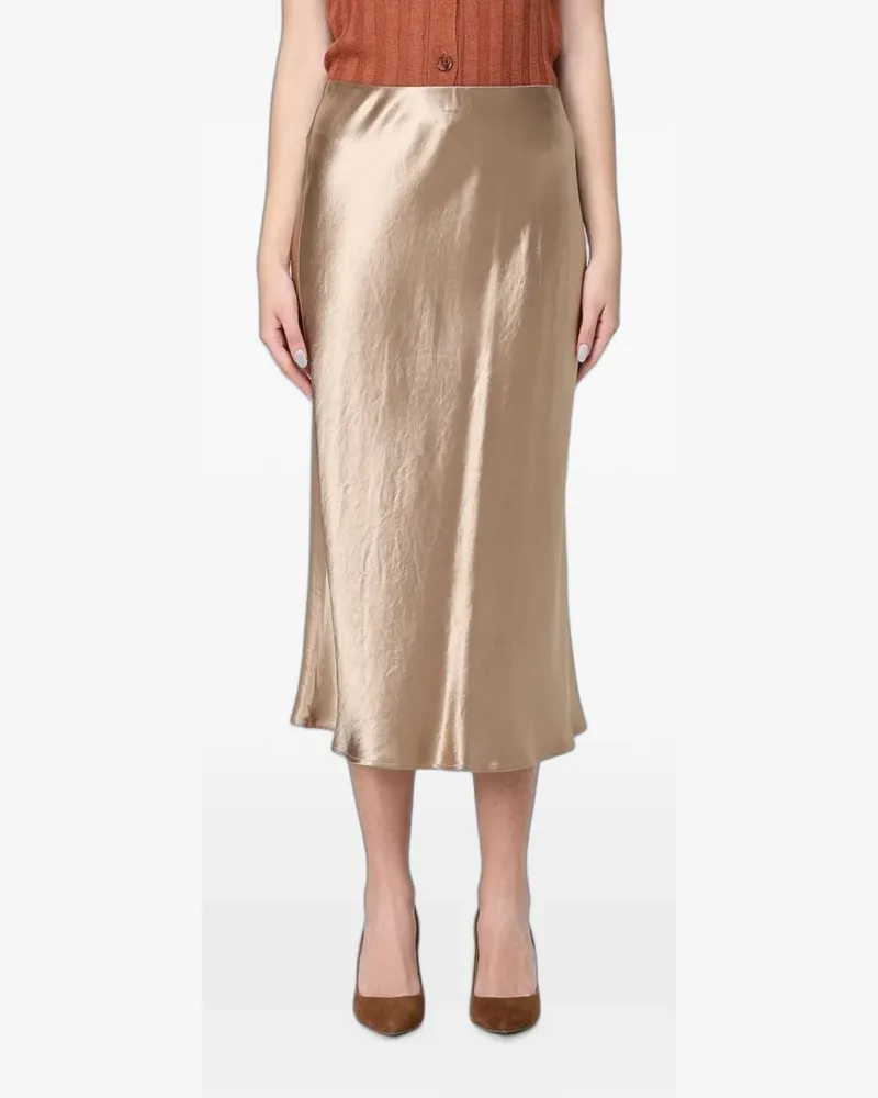 Max Mara Rock aus Seidensatin - Nude Nude