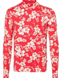 Marine Serre T-Shirt mit botanischem Print Rot