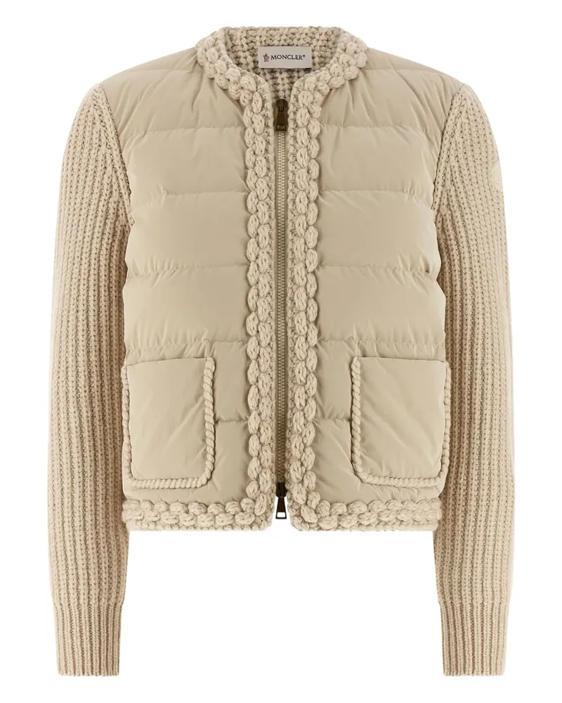 Moncler quilted padded jacket - Nude Nude