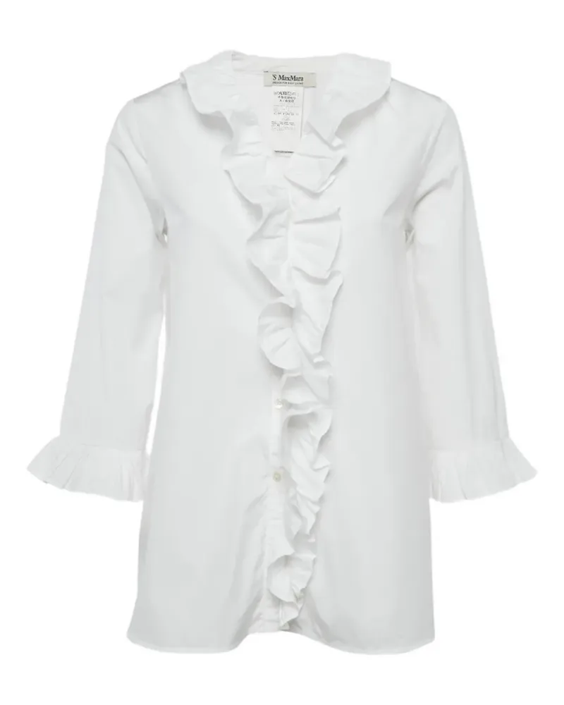 Max Mara Max Mara Hemd mit Rüschenborten - Weiß Weiß
